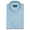 Bugatchi Men's Turquoise Long Sleeve Point Collar French Placket No Pocket