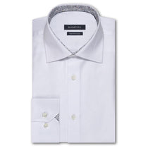 Bugatchi Men's White Long Sleeve Point Collar French Placket No Pocket