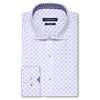 Bugatchi Men's Square Classic Blue Long Sleeve Spread Collar Regular Placket No Pocket Shaped Fit