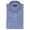 Bugatchi Men's Plaid Classic Blue Long Sleeve Small Point Collar No Pocket