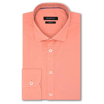 Bugatchi Men's Coral Long Sleeve Small Point Collar No Pocket