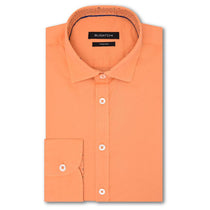 Bugatchi Men's Tangerine Long Sleeve Small Point Collar No Pocket