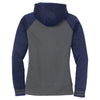 Sport-Tek Women's Dark Smoke Grey/Navy Sport-Wick Varsity Fleece Full-Zip Hooded Jacket