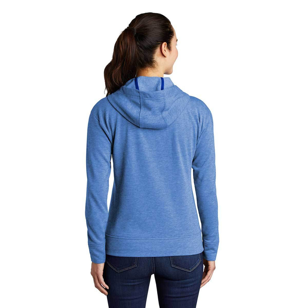 Sport-Tek Women's True Royal Heather PosiCharge Tri-Blend Wicking Fleece Full-Zip