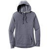 Sport-Tek Women's True Navy Heather PosiCharge Tri-Blend Wicking Fleece Hooded Pullover