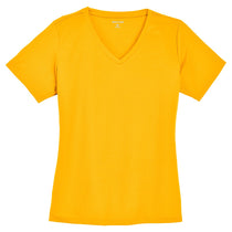 Sport-Tek Women's Gold PosiCharge RacerMesh V-Neck Tee