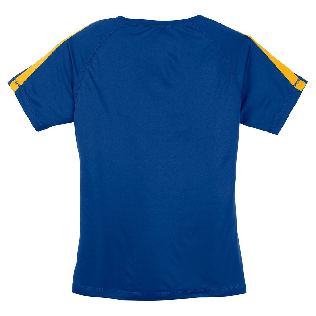 Sport-Tek Women's True Royal/Gold Colorblock PosiCharge Competitor Tee