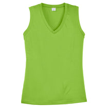 Sport-Tek Women's Lime Shock Sleeveless PosiCharge Competitor V-Neck Tee
