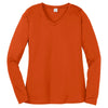 Sport-Tek Women's Deep Orange Long Sleeve PosiCharge Competitor V-Neck Tee