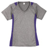 Sport-Tek Women's Vintage Heather/Purple Heather Colorblock Contender V-Neck Tee
