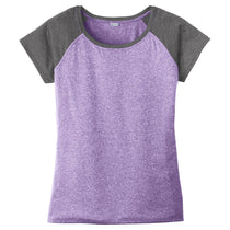 Sport-Tek Women's Purple Heather-On-Heather Contender Scoop Neck Tee
