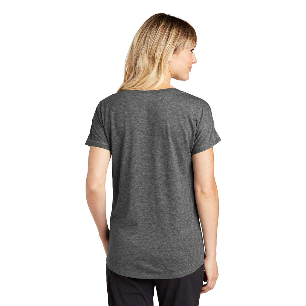 Sport-Tek Women's Dark Grey Heather PosiCharge Tri-Blend Wicking Dolman Tee