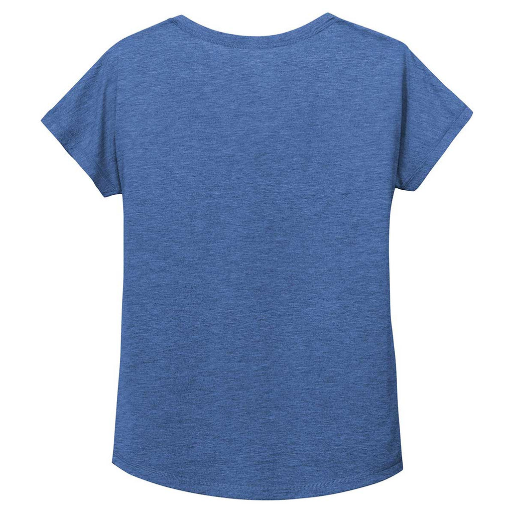 Sport-Tek Women's True Royal Heather PosiCharge Tri-Blend Wicking Dolman Tee