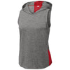 Sport-Tek Women's True Red/Dark Grey Heather PosiCharge Tri-Blend Wicking Draft Hoodie Tank