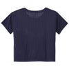 Sport-Tek Women's True Navy PosiCharge Tri-Blend Wicking Draft Crop Tee