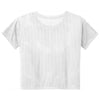 Sport-Tek Women's White PosiCharge Tri-Blend Wicking Draft Crop Tee