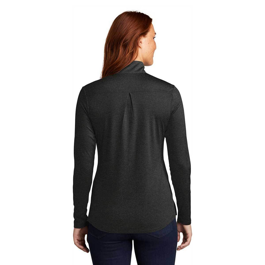 Sport-Tek Women's Black Heather Endeavor 1/4 Zip Pullover