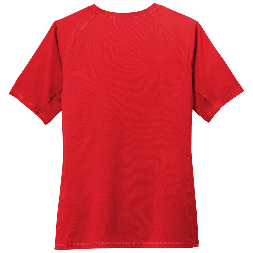 Sport-Tek Women's True Red Short Sleeve Rashguard Tee