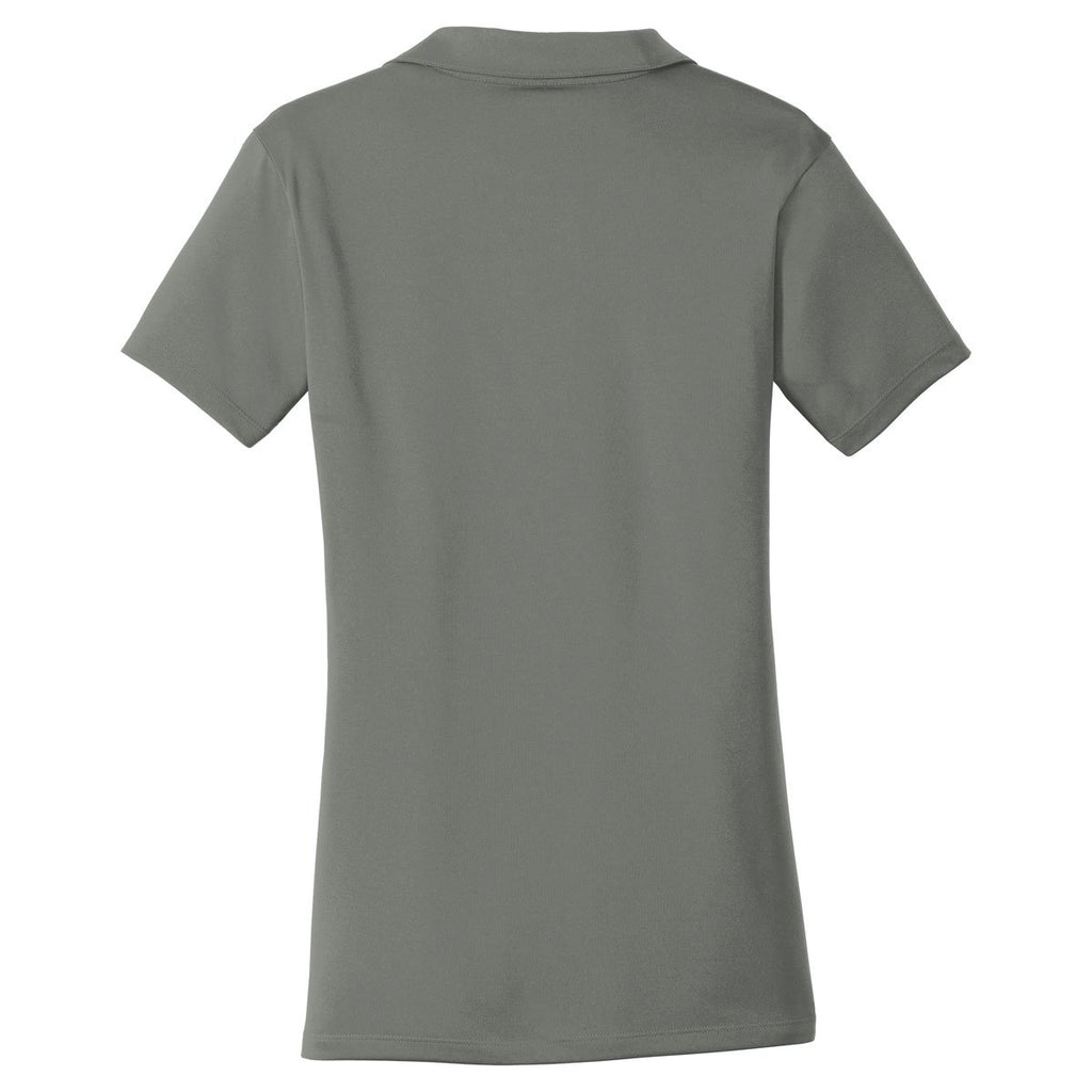 Sport-Tek Women's Dark Smoke Grey/Black Contrast PosiCharge Tough Polo