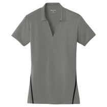Sport-Tek Women's Dark Smoke Grey/Black Contrast PosiCharge Tough Polo