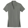 Sport-Tek Women's Dark Smoke Grey/Black Contrast PosiCharge Tough Polo