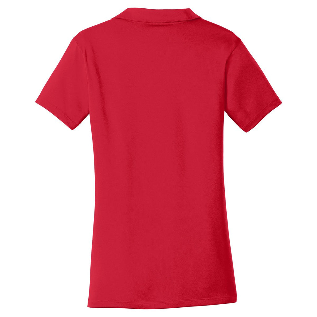 Sport-Tek Women's Deep Red/Black Contrast PosiCharge Tough Polo