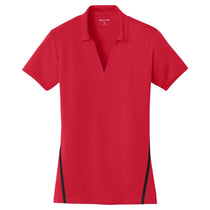 Sport-Tek Women's Deep Red/Black Contrast PosiCharge Tough Polo