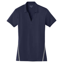 Sport-Tek Women's True Navy/Heather Grey Contrast PosiCharge Tough Polo