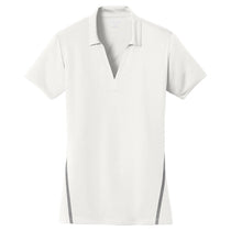 Sport-Tek Women's White/Heather Grey Contrast PosiCharge Tough Polo