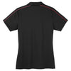 Sport-Tek Women's Black/True Red Micropique Sport-Wick Piped Polo