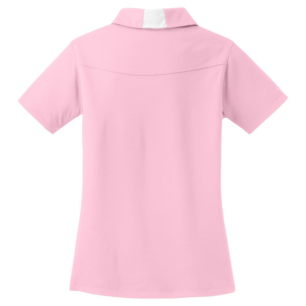 Sport-Tek Women's Light Pink/White Side Blocked Micropique Sport-Wick Polo