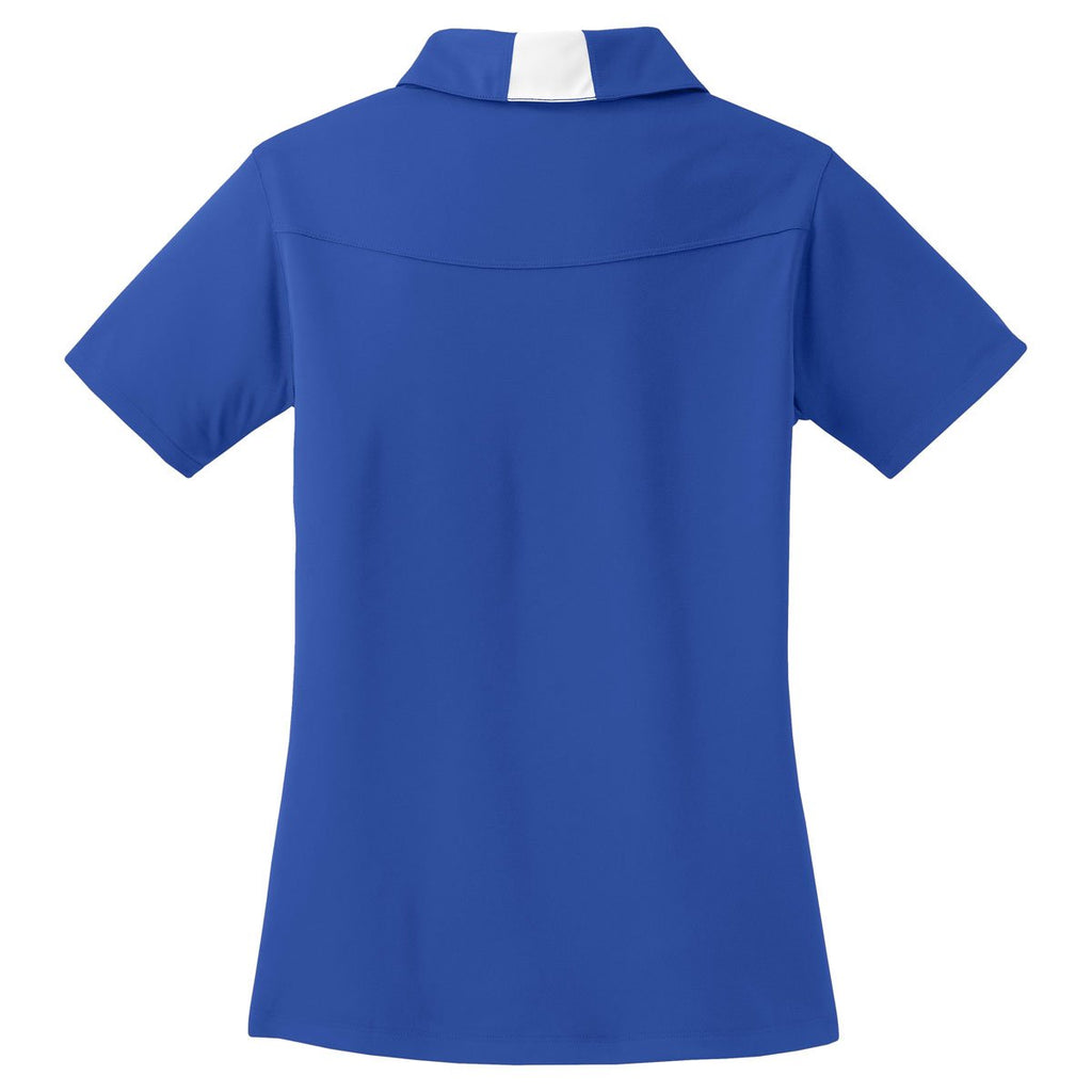 Sport-Tek Women's True Royal/White Side Blocked Micropique Sport-Wick Polo