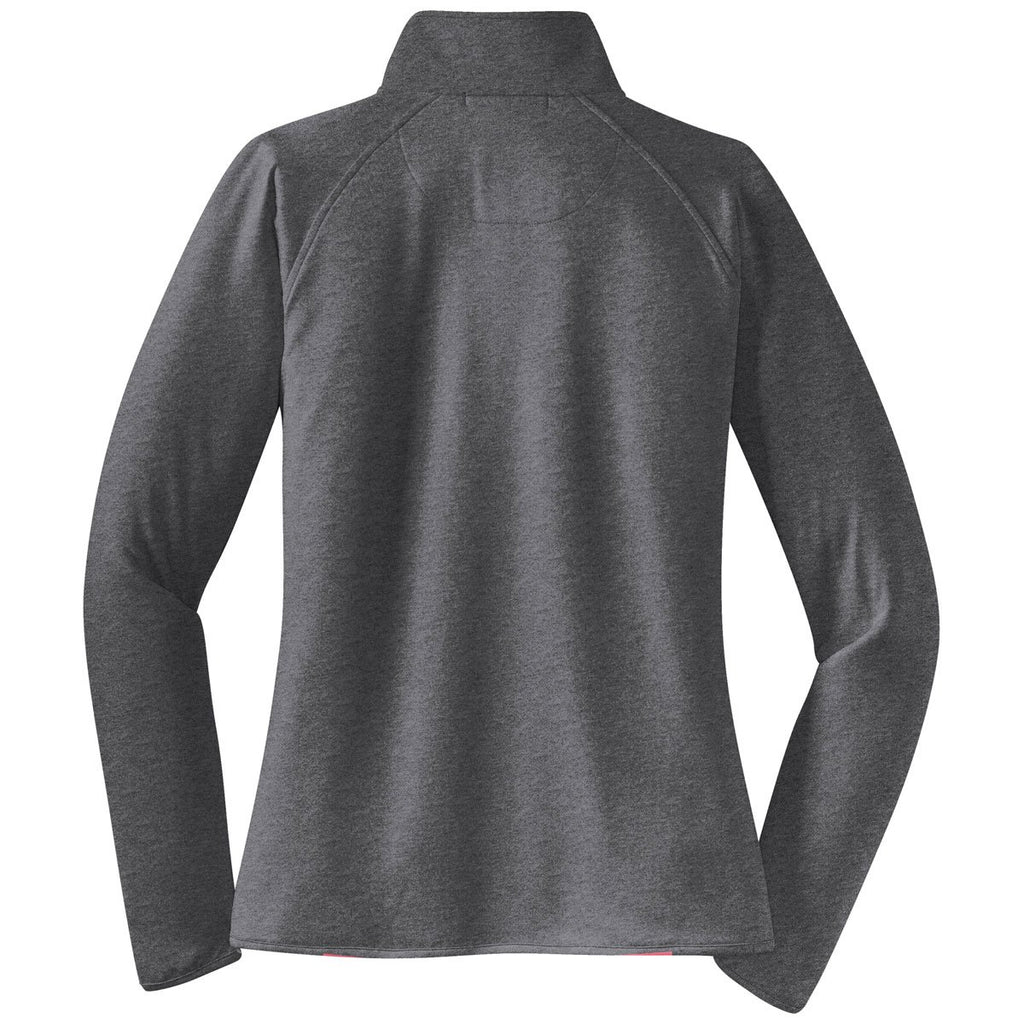 Sport-Tek Women's Charcoal Grey Heather Sport-Wick Stretch 1/2-Zip Pullover