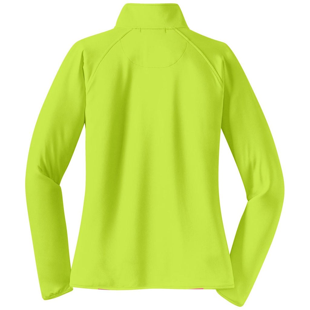 Sport-Tek Women's Charge Green Sport-Wick Stretch 1/2-Zip Pullover