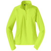 Sport-Tek Women's Charge Green Sport-Wick Stretch 1/2-Zip Pullover