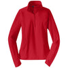 Sport-Tek Women's True Red Sport-Wick Stretch 1/2-Zip Pullover