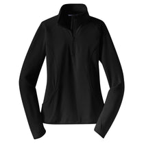 Sport-Tek Women's Black Sport-Wick Stretch 1/2-Zip Pullover