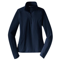 Sport-Tek Women's True Navy Sport-Wick Stretch 1/2-Zip Pullover