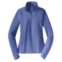 Sport-Tek Women's Iris Purple Sport-Wick Stretch 1/2-Zip Pullover