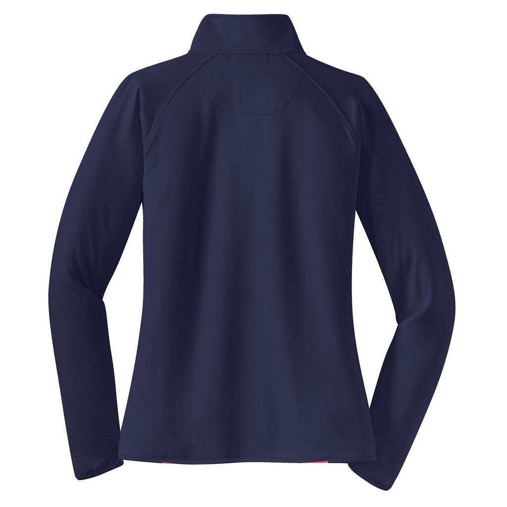 Sport-Tek Women's True Navy Sport-Wick Stretch 1/2-Zip Pullover