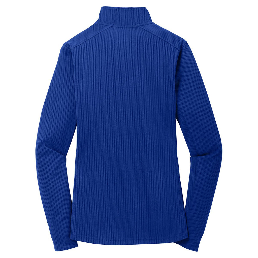 Sport-Tek Women's True Royal Sport-Wick Textured 1/4-Zip Pullover