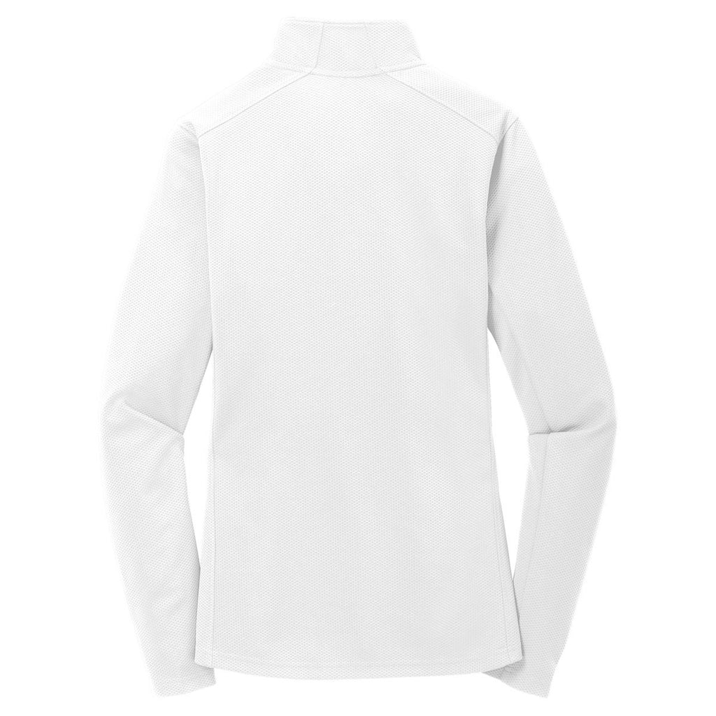 Sport-Tek Women's White Sport-Wick Textured 1/4-Zip Pullover