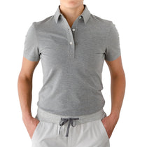 LinkSoul Women's Dark Grey Heather Heathered Drytech Cotton Blend Polo