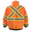 OccuNomix Men's Orange Black Bottom 2-in-1 X Back Bomber Jacket