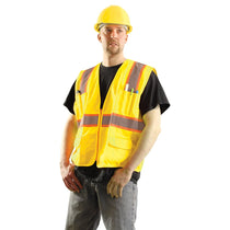 OccuNomix Men's Orange High Visibility Classic Solid Two-Tone Surveyor Safety Vest
