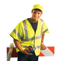OccuNomix Men's Yellow Premium Solid Dual Stripe Vest