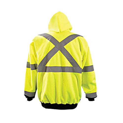 OccuNomix Men's Yellow Black Bottom X Back Hoodie with Zipper