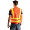 OccuNomix Men's Orange High Visibility Premium Mesh Gloss Snap Safety Vest