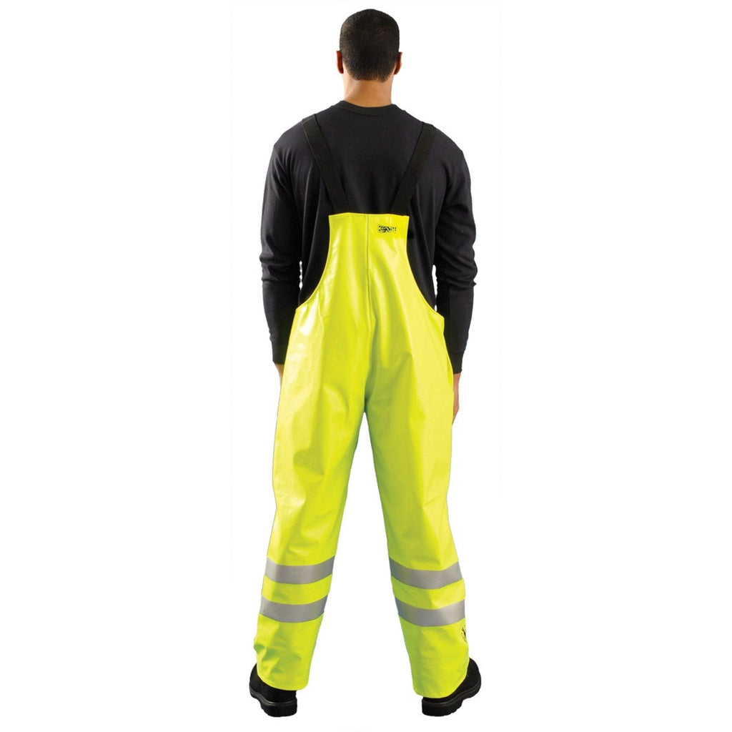 OccuNomix Men's Yellow Premium Flame Resistant Rain Bib Pant HRC 2