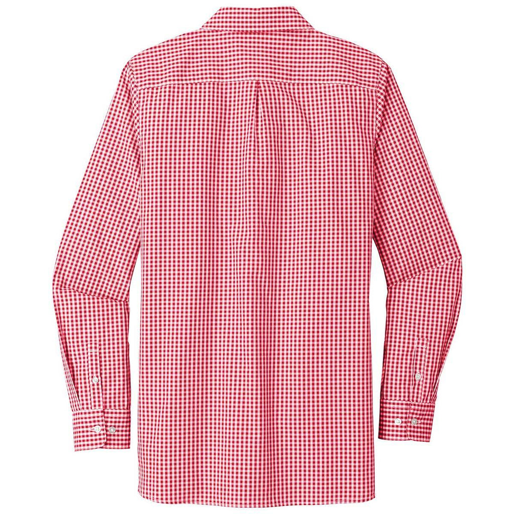 Port Authority Women's Rich Red/White Broadcloth Gingham Easy Care Shirt